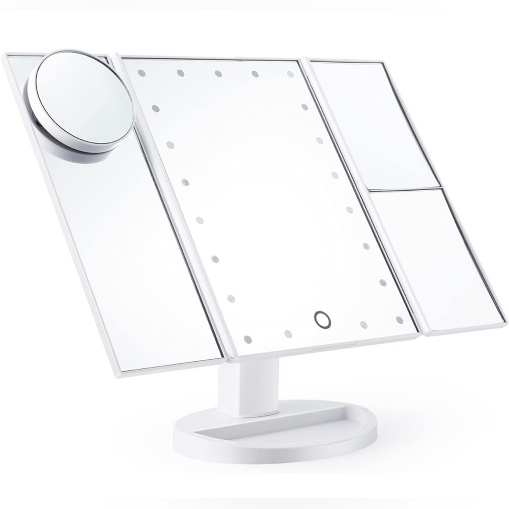 Vanity Mirror with LED Lights and Storage Tray
